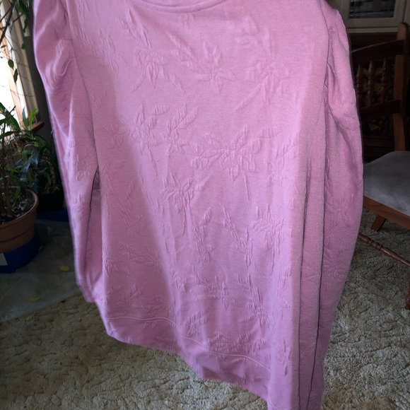 Pink puff sleeve light sweater Plus size 0x - Picture 2 of 3